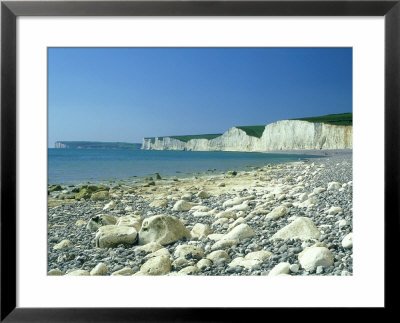 View East From Birling Gap Of Seven Sisters Chalk Cliffs, Sussex, Uk by Ian West Pricing Limited Edition Print image
