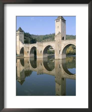 The Fortified Valentre Bridge Dating From 14Th Century, Town Of Cahors, Quercy, Midi-Pyrenees by Bruno Barbier Pricing Limited Edition Print image