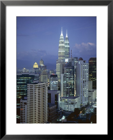City Skyline In The Evening, With The Twin Towers Of The Petronas Building, Kuala Lumpur, Malaysia by Gavin Hellier Pricing Limited Edition Print image