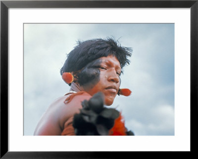 Portrait Of A Kamayura Indian, Xingu, Brazil, South America by Robin Hanbury-Tenison Pricing Limited Edition Print image