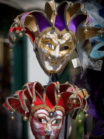 Traditional Venetian Masks For Sale Next To Grand Canal, Near St. Mark's Square, Venice, Italy by Robert Eighmie Pricing Limited Edition Print image