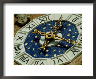 Clock On The Facade Of The Entrance To The Arsenale In Venice, Italy by Todd Gipstein Pricing Limited Edition Print image