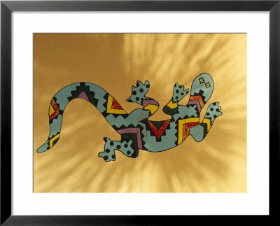 Painted Gecko Lizard On Wall, Tucson, Arizona, Usa by John & Lisa Merrill Pricing Limited Edition Print image