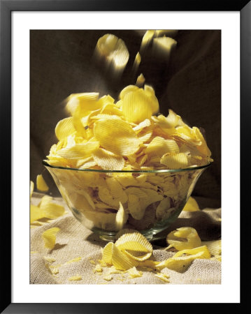 Potato Chips Falling Into Bowl by Greg Smith Pricing Limited Edition Print image