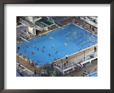 Water Polo Game In Swimming Pool As Seen From The Cairo Tower, Egypt by David Clapp Pricing Limited Edition Print image