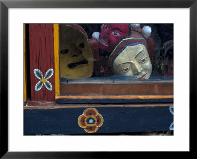 Ceremonial Mask In Shop Window, Paro, Bhutan by Bob Winsett Pricing Limited Edition Print image