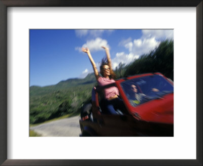 Riding In Red Jeep, Curacao, Caribbean by Greg Johnston Pricing Limited Edition Print image