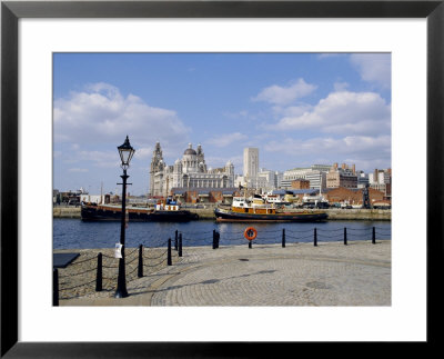 Liver Buildings And Docks, Liverpool, Merseyside, Uk by Charles Bowman Pricing Limited Edition Print image
