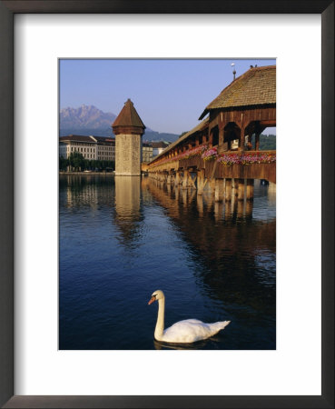 Kapellbrucke (Covered Wooden Bridge) Over The River Reuss, Lucerne (Luzern), Switzerland, Europe by Gavin Hellier Pricing Limited Edition Print image