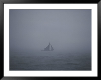 A Cat Boat Braves Foggy Stormy Weather by Bill Curtsinger Pricing Limited Edition Print image