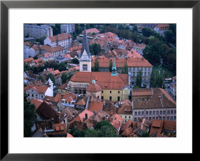 Old Town Buildings From Castle Hill, Ljubljana, Greater Ljubljana, Slovenia by Grant Dixon Pricing Limited Edition Print image
