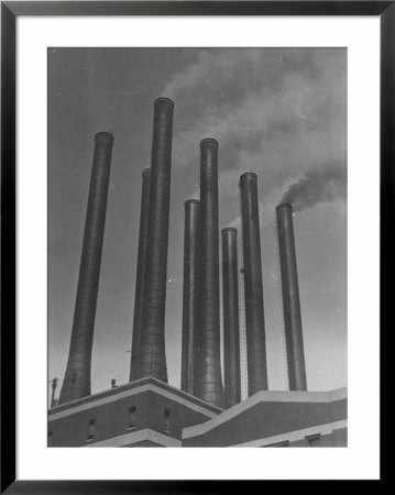 Smokestacks Of The Ford Factory, Detroit, Michigan by E O Hoppe Pricing Limited Edition Print image