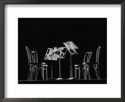 Chairs And Music Stands For The Budapest String Quartet by Gjon Mili Pricing Limited Edition Print image