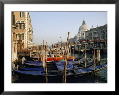 Gondolas Line A Canal In Venice by Nicole Duplaix Pricing Limited Edition Print image