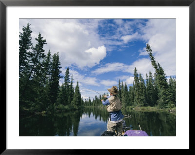 A Man Fishing In The River by Barry Tessman Pricing Limited Edition Print image