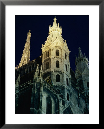 Towers Of Stephansdom Cathedral At Night, Innere Stadt, Vienna, Austria by Richard Nebesky Pricing Limited Edition Print image