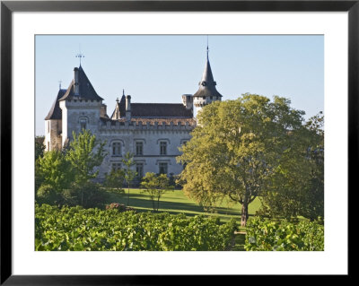 Chateau With Turrets And Vineyard, Chateau Carignan, Premieres Cotes De Bordeaux, France by Per Karlsson Pricing Limited Edition Print image