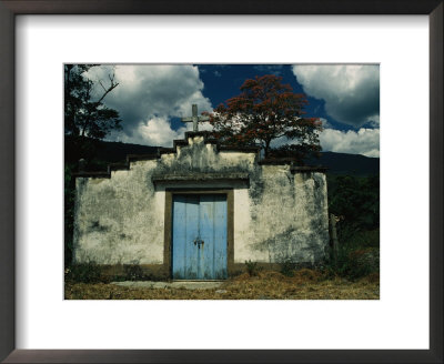 Rustic Rural Church In Central Venezuela Welcomes With A Blue Door by David Evans Pricing Limited Edition Print image