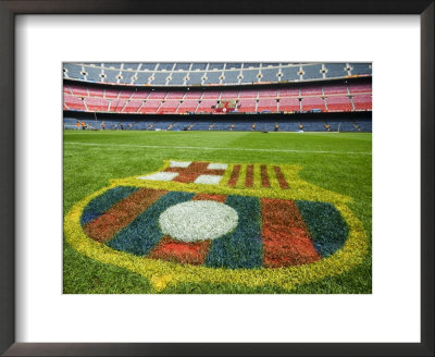 Coat Of Arms Of Futbol Club Barcelona At Camp Nou Stadium by Krzysztof Dydynski Pricing Limited Edition Print image