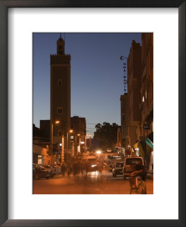 Er Rachidia, Town Mosque And Rue El-Mesjia, Ziz River Valley, Morocco by Walter Bibikow Pricing Limited Edition Print image