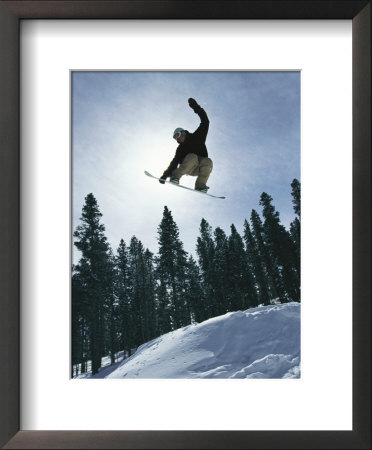Snowboarder In Flight, Colorado by Mark Thiessen Pricing Limited Edition Print image