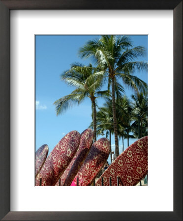 Surfboards For Rent On Waikiki Beach, Oahu, Hawaii by Stacy Gold Pricing Limited Edition Print image
