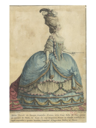 Marie-Therese Of Savoy, Comtesse D'artois, Wearing A Court Robe by Claude Louis Desrais Pricing Limited Edition Print image