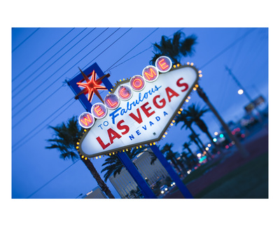 Nevada, Las Vegas, Welcome To Fabulous Las Vegas Sign, Defocussed, Usa by Walter Bibikow Pricing Limited Edition Print image