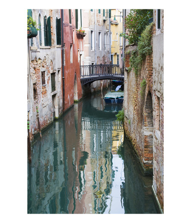 Reflections And Small Bridge Of Canal Of Venice, Italy by Terry Eggers Pricing Limited Edition Print image