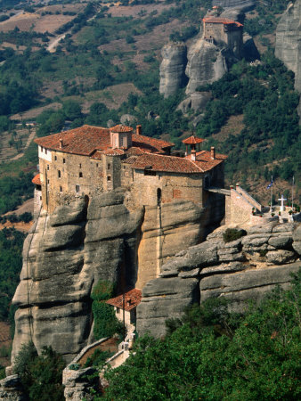 Monastery Of Saint Barabara Roussanou On An Clifftop, Meteora, Greece by John Elk Iii Pricing Limited Edition Print image