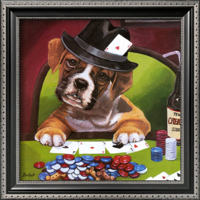 Poker Pups Ii by Jenny Newland Pricing Limited Edition Print image