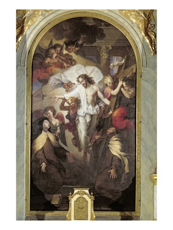 Christ Resurrected Between St. Theresa Of Avila by Michel Des Gobelins Corneille Pricing Limited Edition Print image