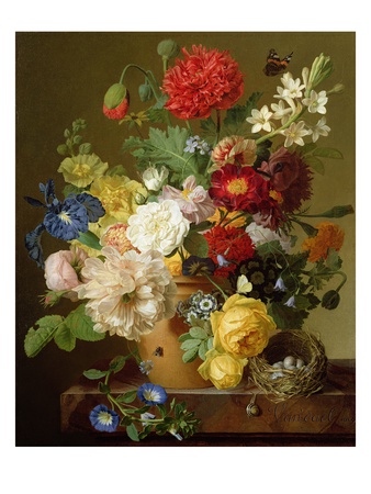 Flower Still Life On A Marble Ledge, 1800-01 by Jan Frans Van Dael Pricing Limited Edition Print image