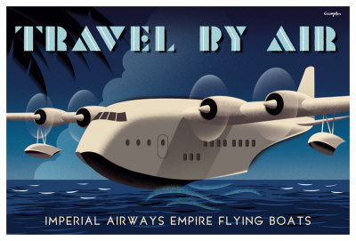 Travel By Air, Imperial Airways Empire Flying Boat by Michael Crampton Pricing Limited Edition Print image
