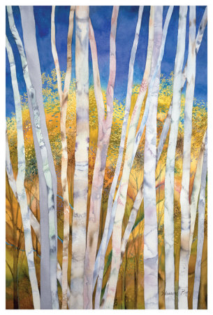 Serene White Birches by Sharon Pitts Pricing Limited Edition Print image