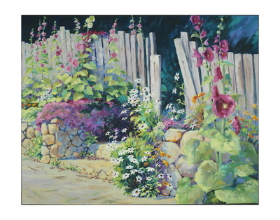 Hollyhock Garden by Julie Pollard Pricing Limited Edition Print image