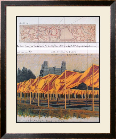 The Gates, Project For Central Park, Collage 1990 by Christo Pricing Limited Edition Print image