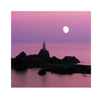 Moon Over Corbiere Lighthouse, Jersey by Tom Mackie Pricing Limited Edition Print image