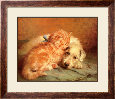 Kitten And Puppy by J Marshall Pricing Limited Edition Print image