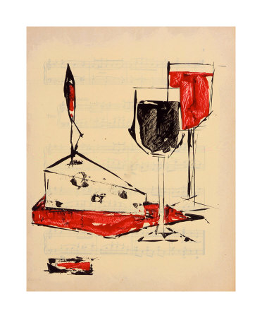 Wine And Cheese by Susan Gillette Pricing Limited Edition Print image