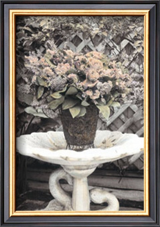 Vintage Flowers Ii, Still Life With Birdbath by Sharyn Sakimoto Pricing Limited Edition Print image