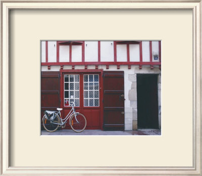 Light Blue Bicycle Near Red Doors by Francisco Fernandez Pricing Limited Edition Print image