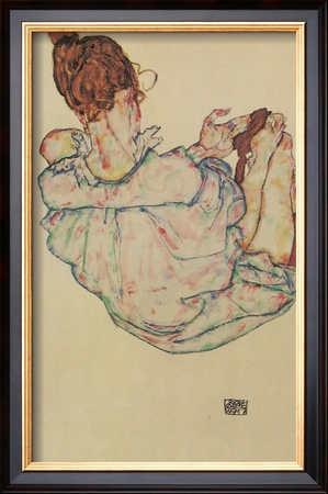 Sitting Women, 1917 by Egon Schiele Pricing Limited Edition Print image