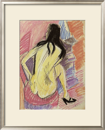 Sceated Nude From The Back by Ernst Ludwig Kirchner Pricing Limited Edition Print image