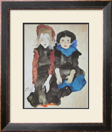 Two Little Girls, 1911 by Egon Schiele Pricing Limited Edition Print image