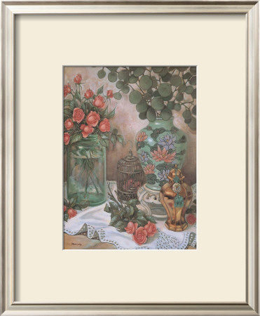 Roses With Bird Cage by Francie Botke Pricing Limited Edition Print image