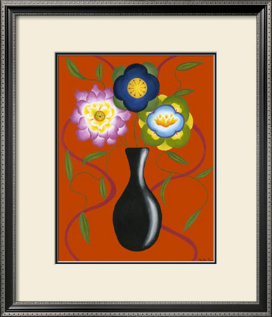 Stylized Flowers In Vase Ii by Chariklia Zarris Pricing Limited Edition Print image