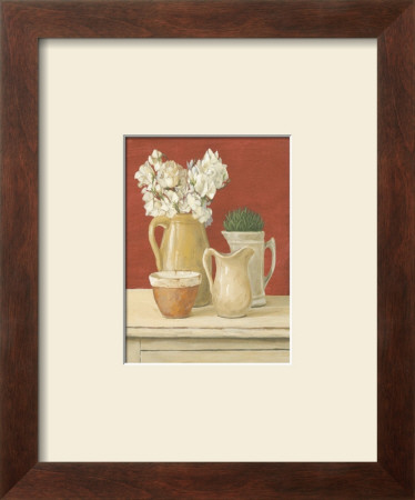 White Flowers In Pitcher With Bowl by Mar Alonso Pricing Limited Edition Print image