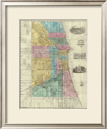Guide Map Of Chicago, C.1869 by Rufus Blanchard Pricing Limited Edition Print image