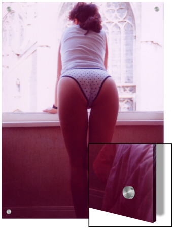 Woman In Underwear Looking Out Bedroom Window, Rear View by I.W. Pricing Limited Edition Print image